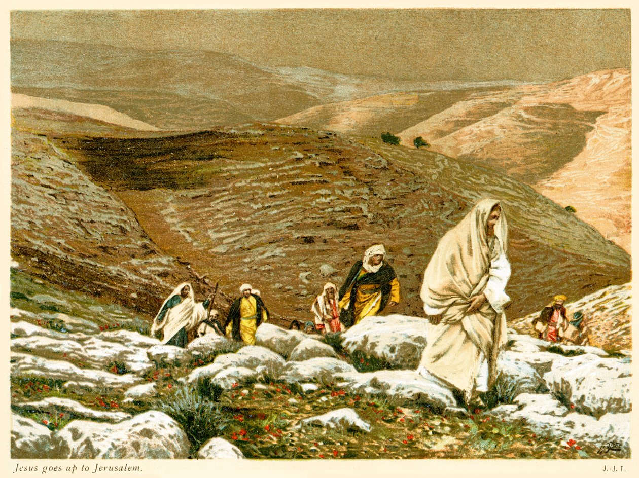 Ježíš jde do Jeruzaléma - St John, Bible od James Jacques Joseph after Tissot