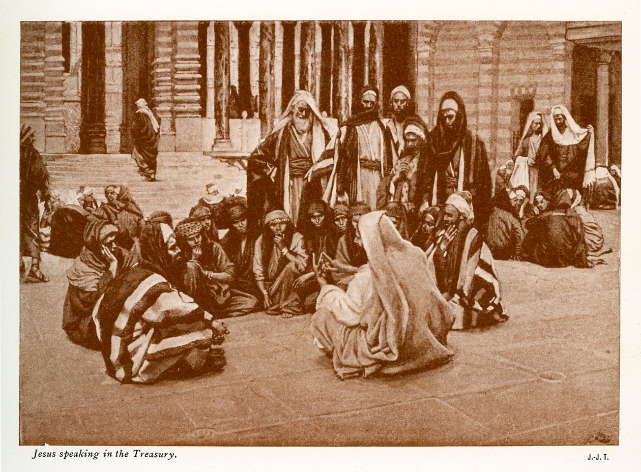Ježíš mluví v pokladnici - St John - Bible od James Jacques Joseph after Tissot
