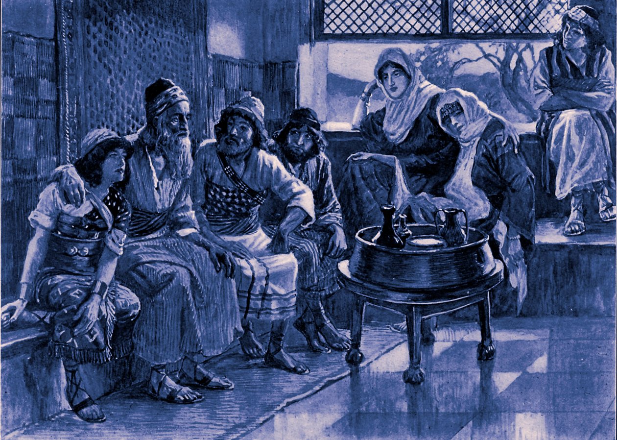 Job a jeho rodina od J James Tissot - Bible od James Jacques Joseph after Tissot