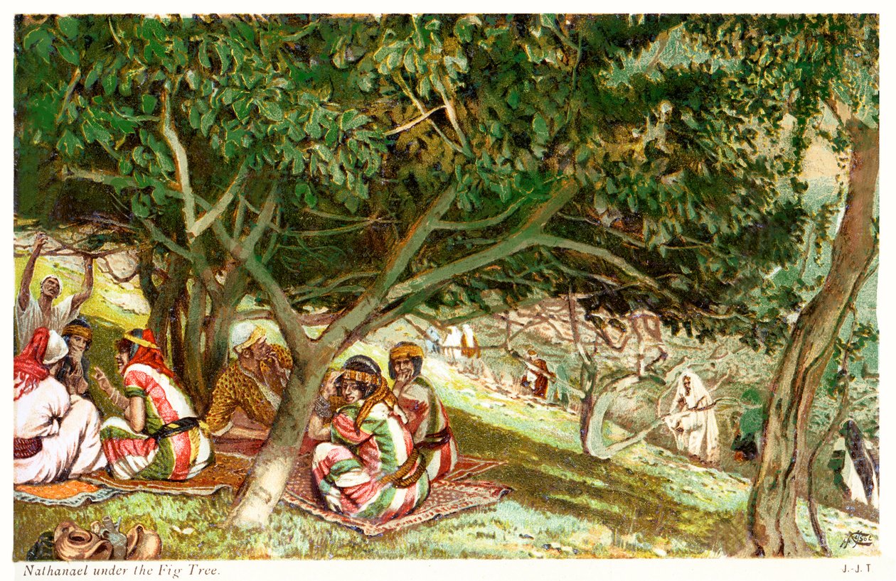 Nathanael pod fíkovníkem - St John, Bible od James Jacques Joseph after Tissot