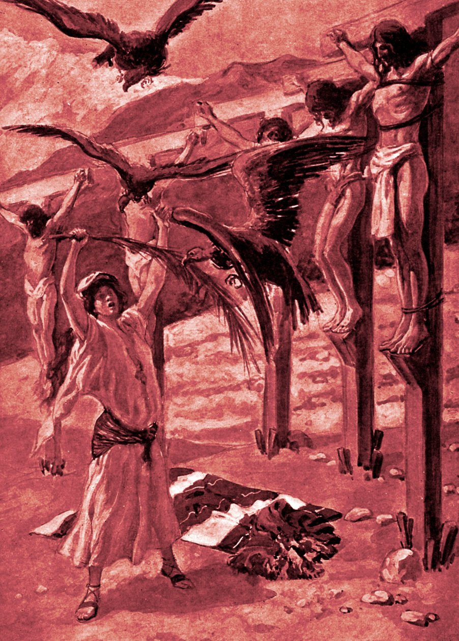 Rizpahova laskavost k mrtvým - Bible od James Jacques Joseph after Tissot
