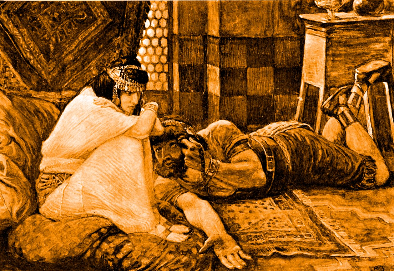 Samson odhaluje své tajemství Delile – Bibli od James Jacques Joseph after Tissot