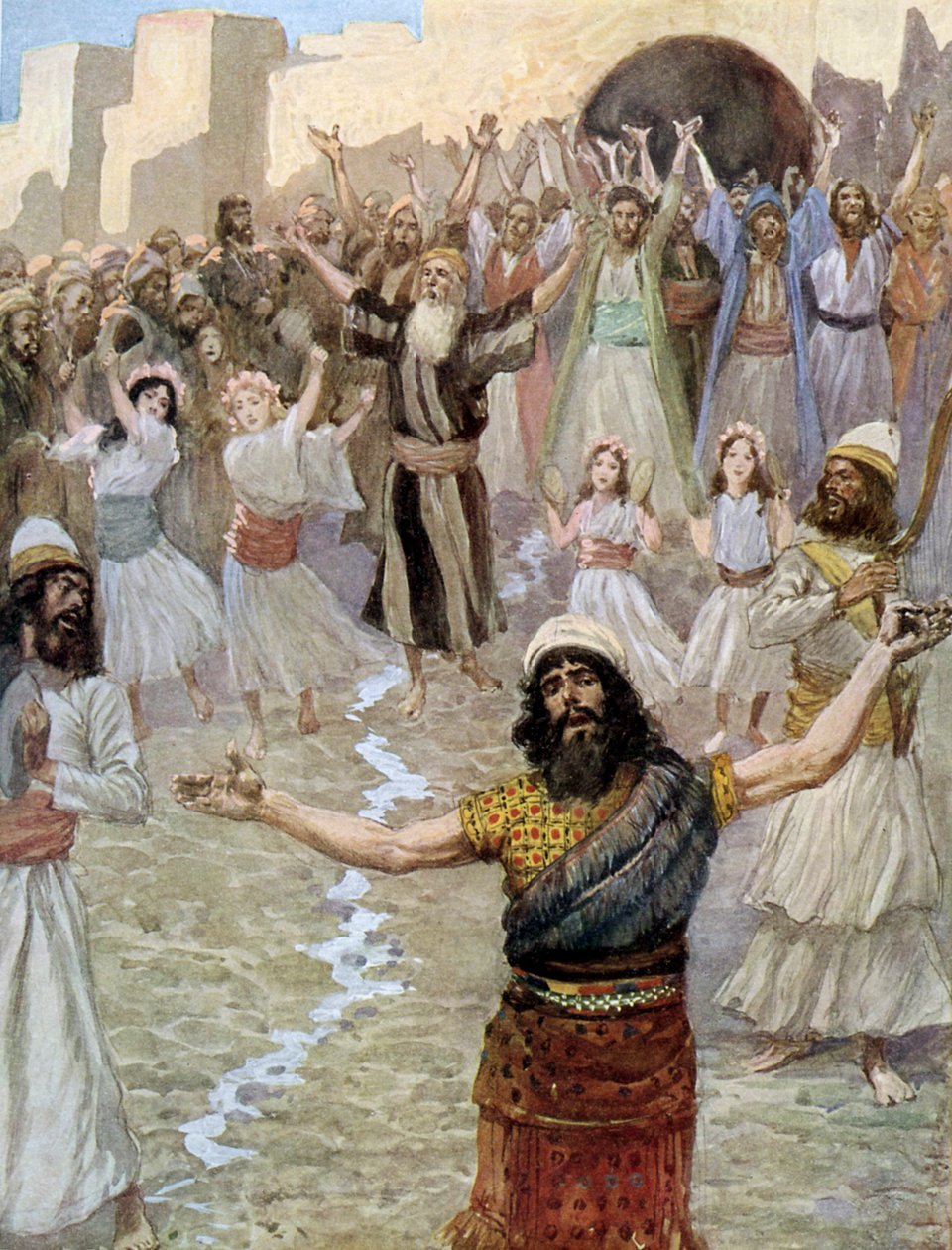 Saul prorokuje s proroky od Tisa - Bible od James Jacques Joseph after Tissot