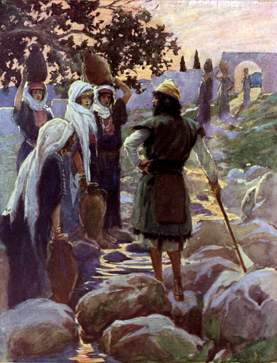 Saul se ptá mladých dívek u Tissot-Bible od James Jacques Joseph after Tissot
