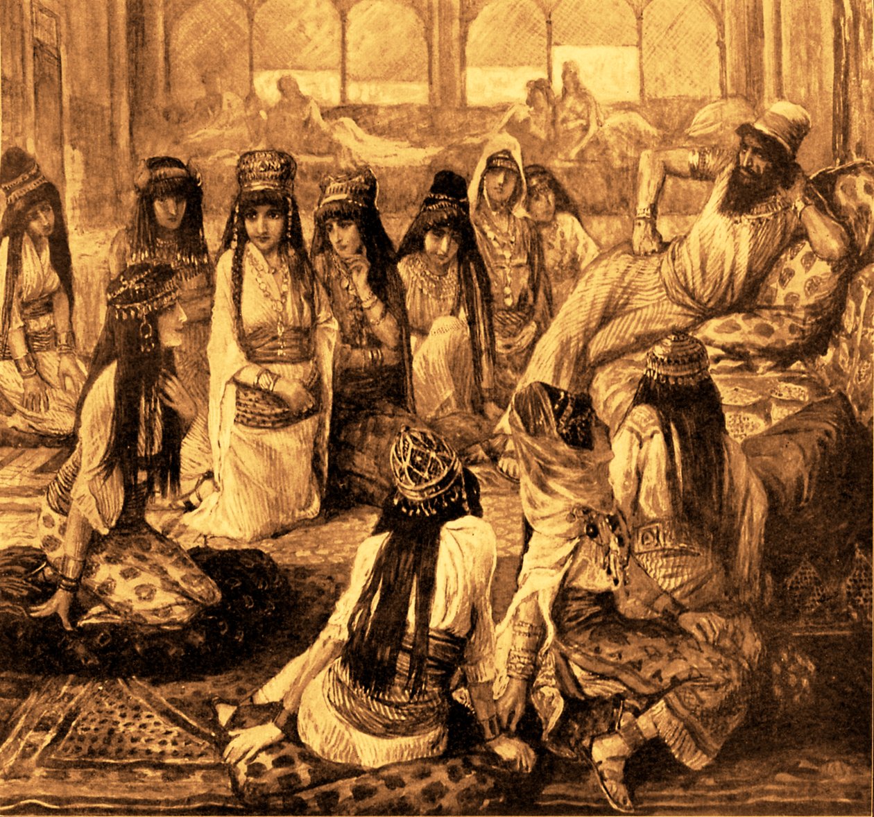 Solomon and his Harem od J James Tissot - Bible (Kniha králů) od James Jacques Joseph after Tissot