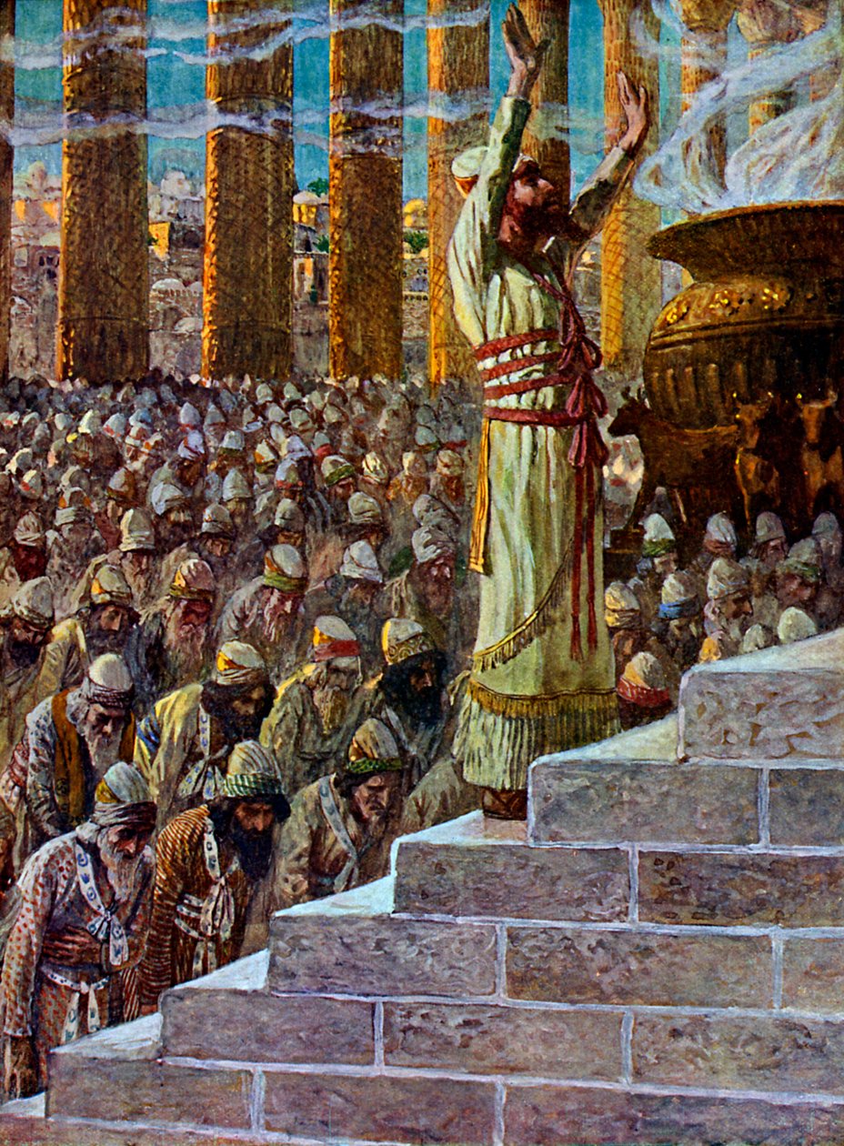 Šalomoun zasvěcuje jeruzalémský chrám - Bible od James Jacques Joseph after Tissot