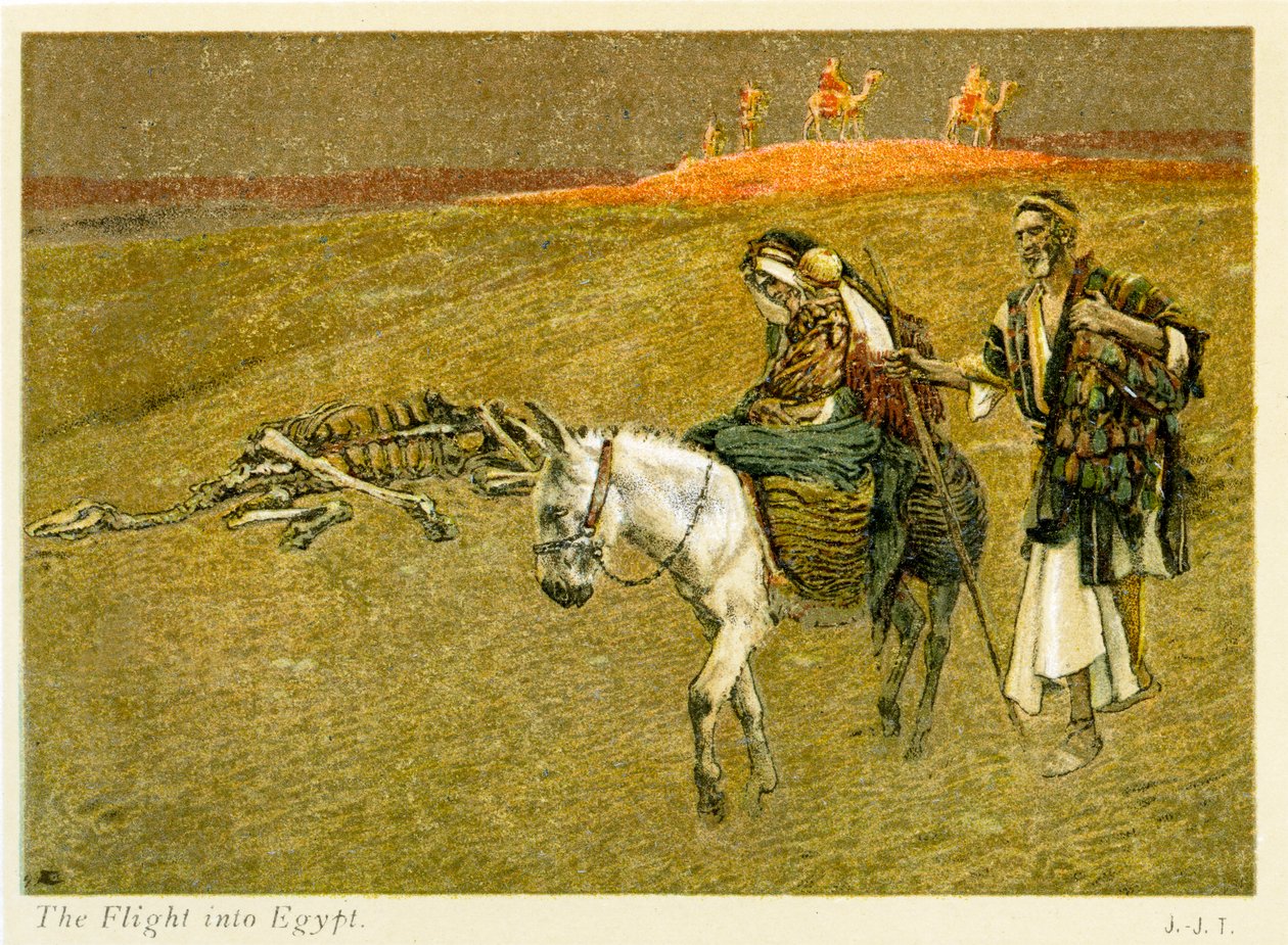 Útěk do Egypta, St Matthew - Kapitola 2 - Bible od James Jacques Joseph after Tissot