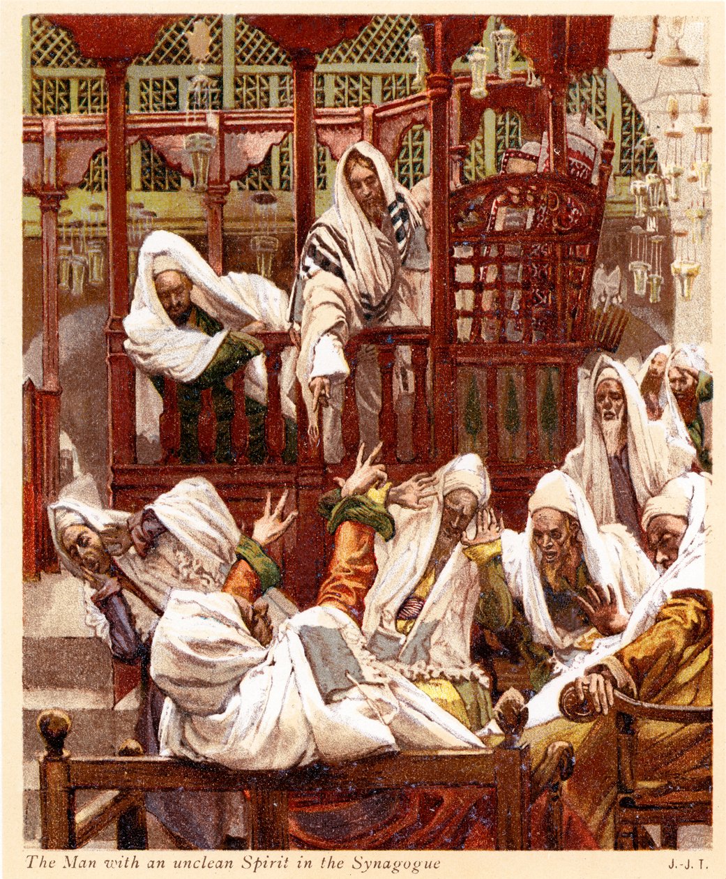 Muž s nečistým duchem - Bible od James Jacques Joseph after Tissot