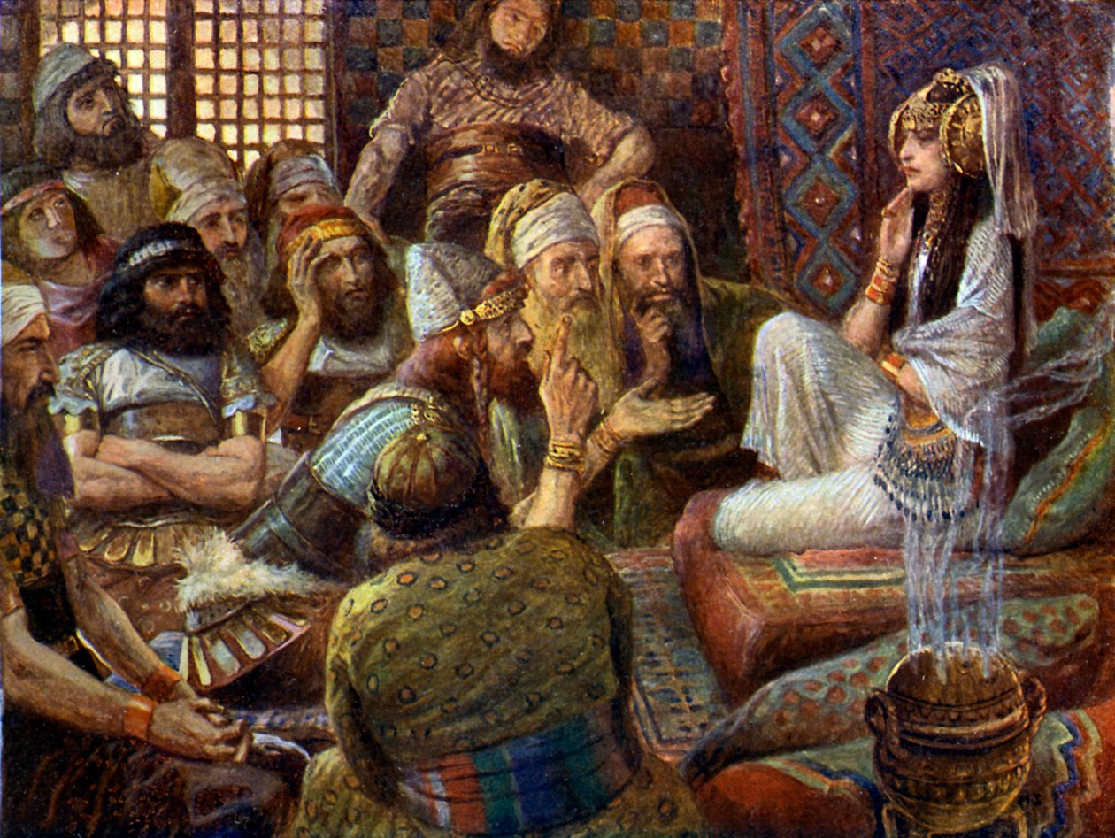 Pelištejci navštěvují Dalilu – Bibli od James Jacques Joseph after Tissot