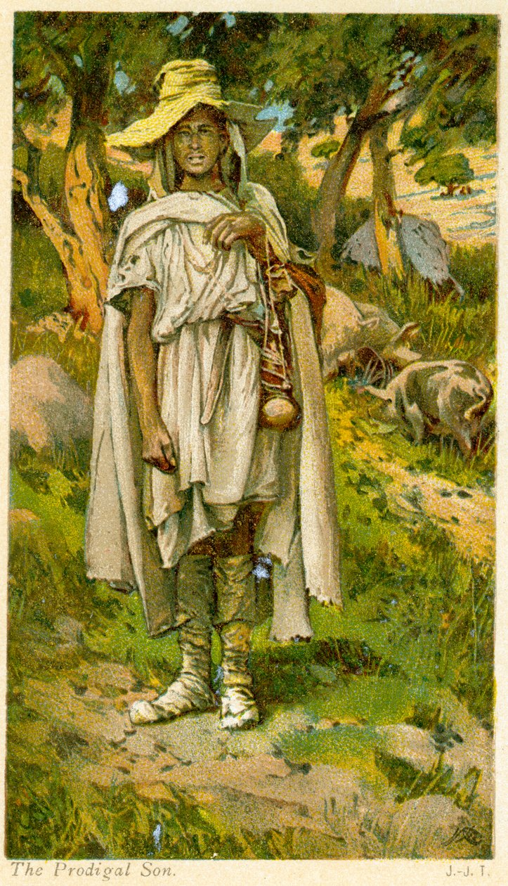 Marnotratný syn - Bible od James Jacques Joseph after Tissot
