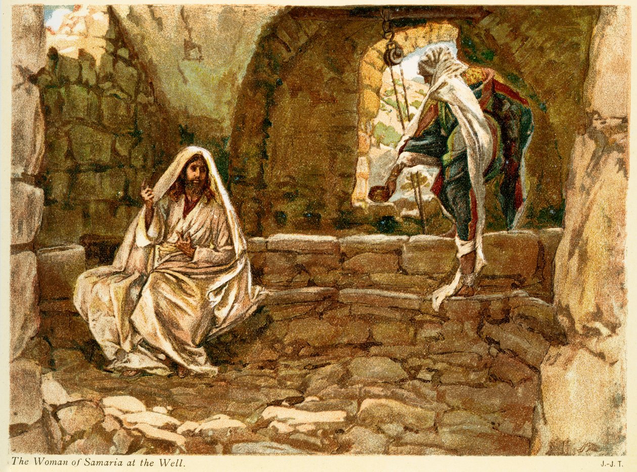 Žena Samaří u studny - St John - Bible od James Jacques Joseph after Tissot