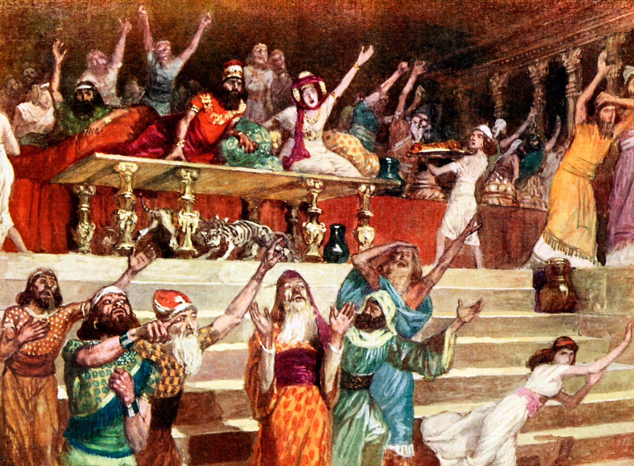 Psaní na zdi od J James Tissot - Bible od James Jacques Joseph after Tissot