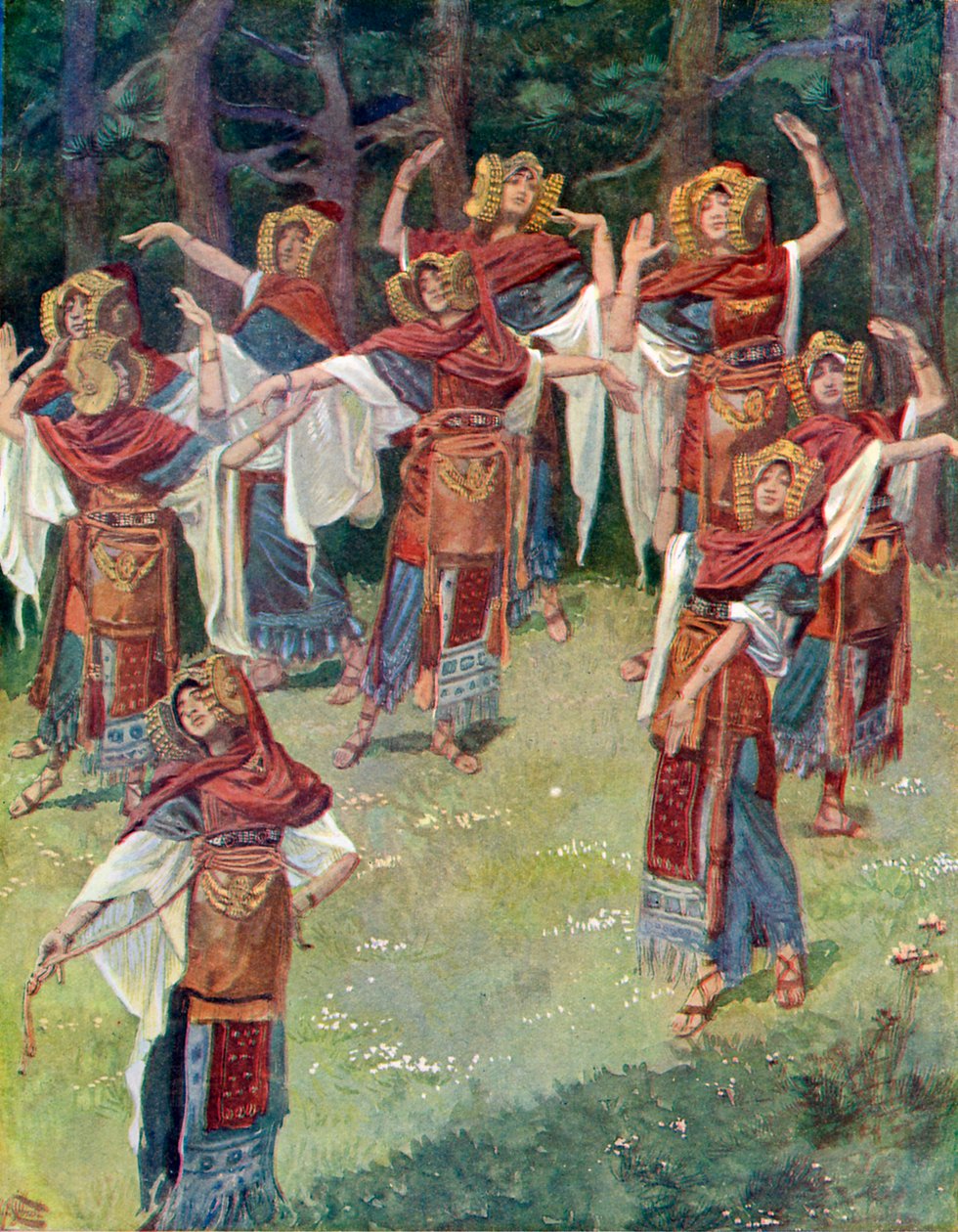 Dcera Jefta a její společníci - Bible od James Jacques Joseph after Tissot