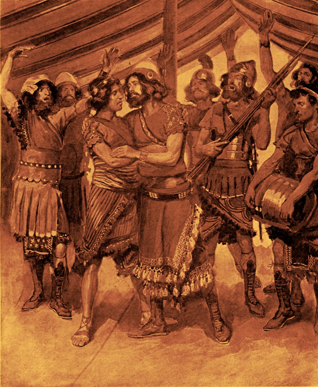 Přátelství Jonathana a Davida - Bible od James Jacques Joseph after Tissot