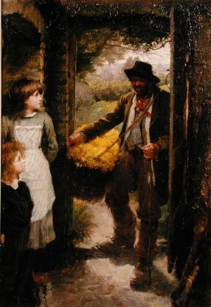 The Cowslip Gatherer (olej na plátně) od James Jebusa Shannon