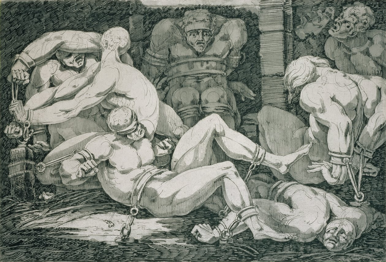 Ugolino a jeho synové ve věži hladomoru, 18. století od James Jefferys