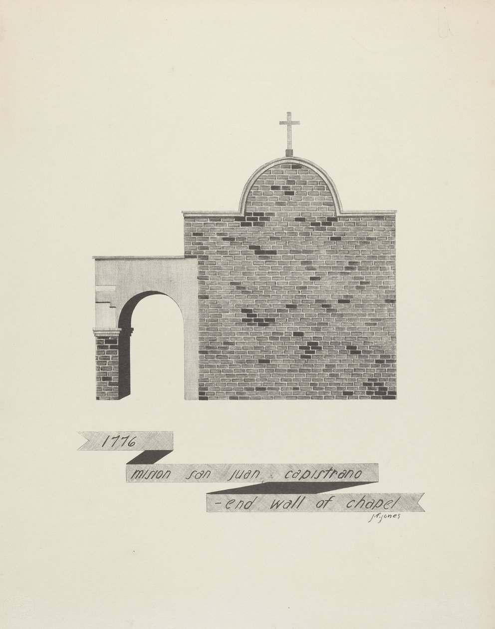 Mission St. John Capistrano - End of Chapel Wall od James Jones