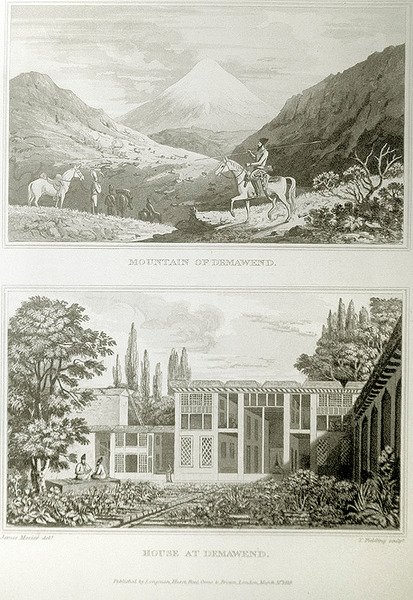 Hora a dům v Demavendu, 1818 od James Justinian Morier