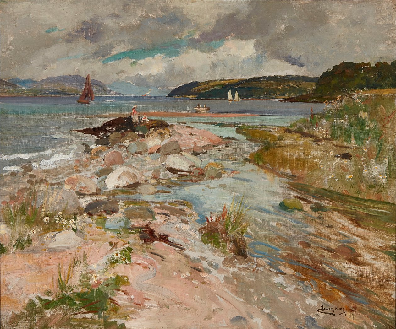 Pobřeží u Inverkipu (olej na plátně) od James Kay