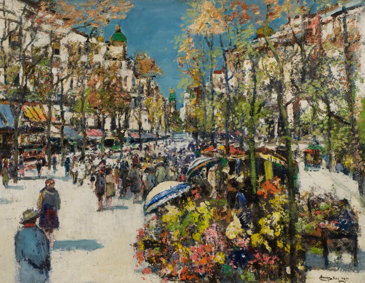 Ulice květin - Barcelona (olej na plátně) od James Kay