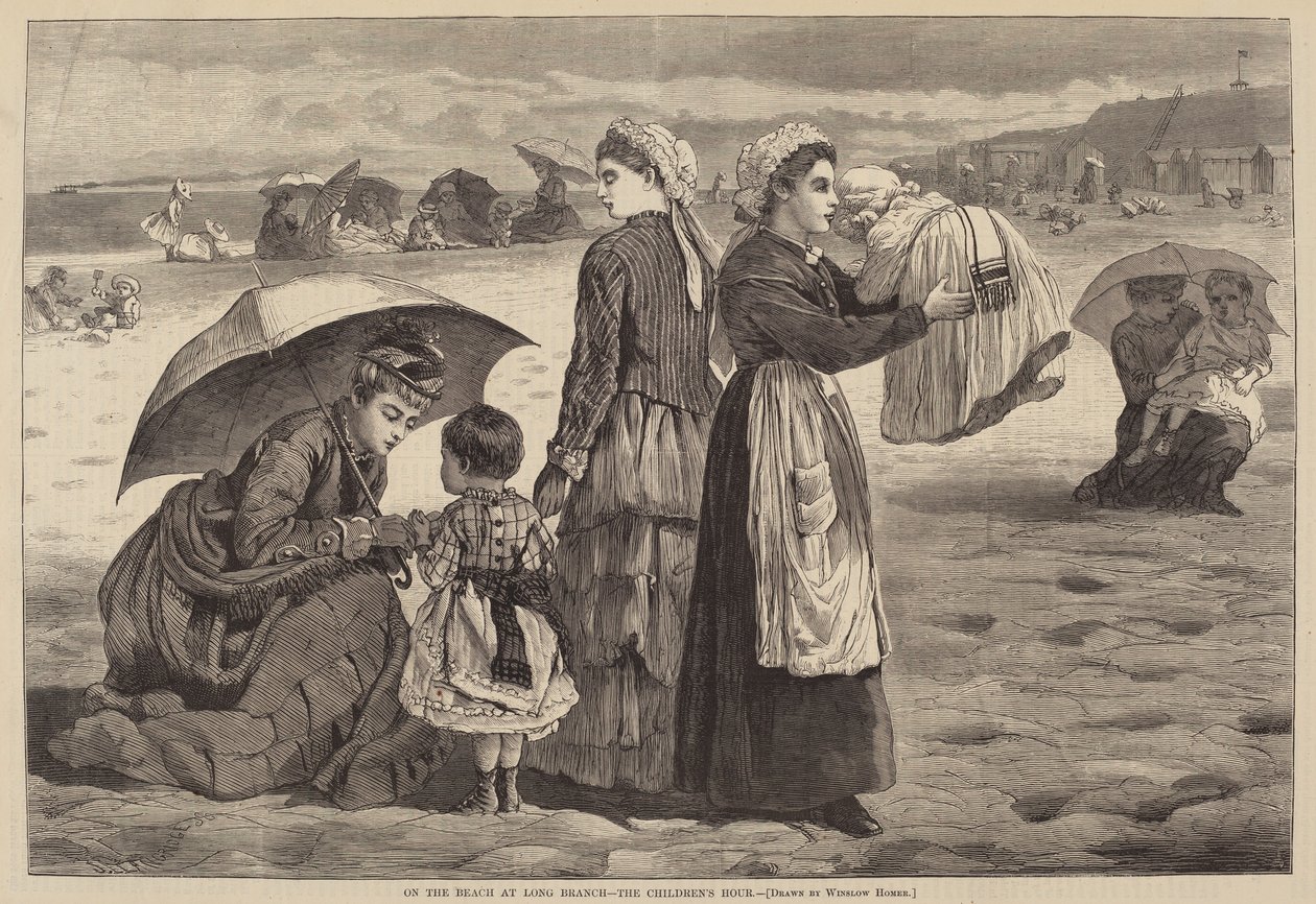 Na pláži v Long Branch - Hodina dětem od James L. Langridge after Winslow Homer