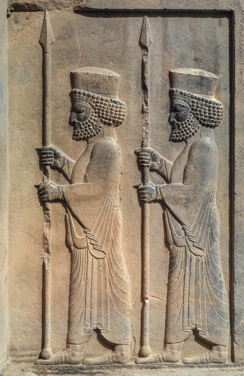 Sochařský reliéf v Persepolis. Dareios I. začal stavět své slavnostní hlavní město... od James L Stanfield