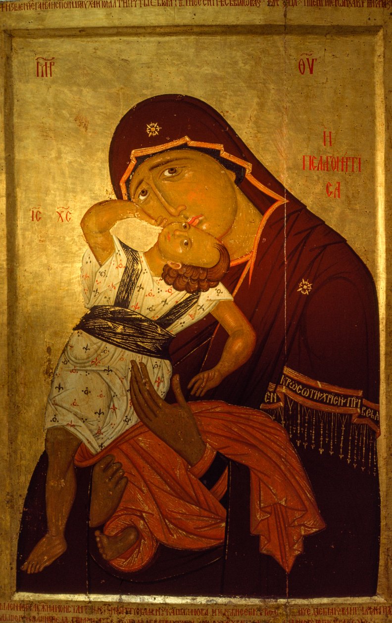 Ikona Panny Marie s dítětem v pozdně byzantském stylu. SKOPJE ART GALL... od James L Stanfield