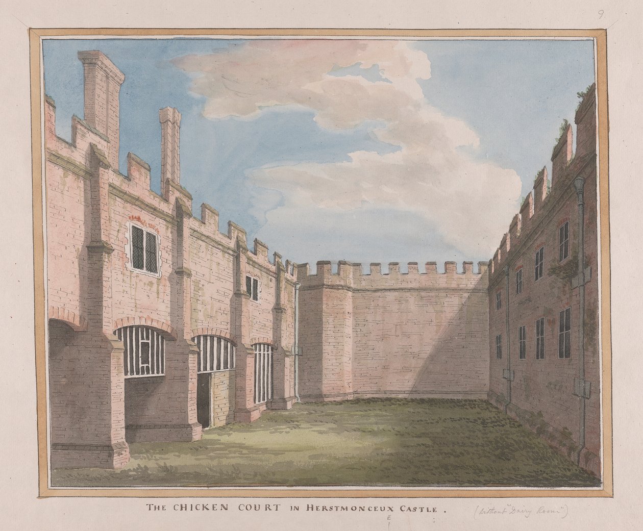 Hrad Herstmonceux, Východní Sussex: Kuřecí dvůr od James Lambert  of Lewes