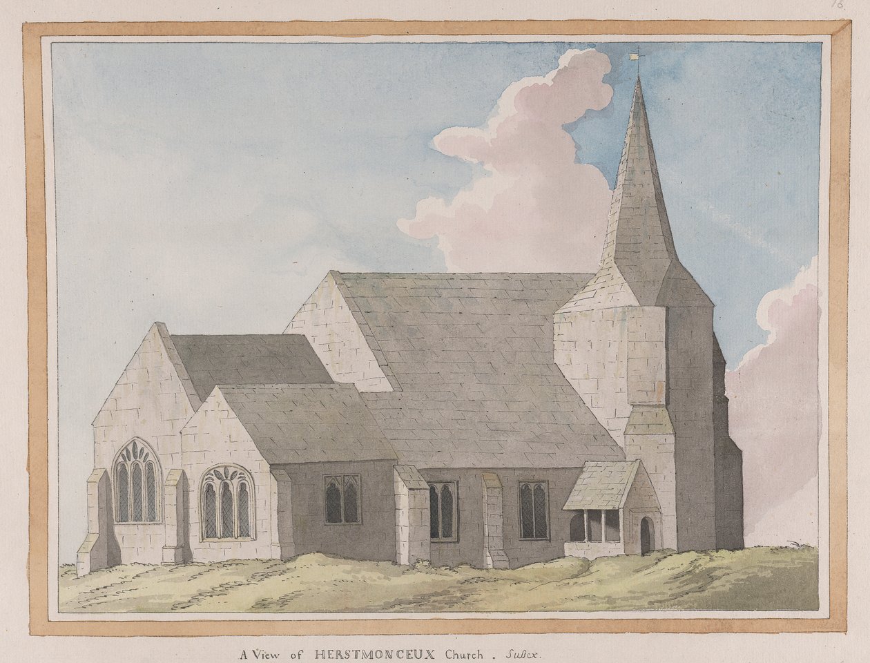 Hrad Herstmonceux, Východní Sussex: Pohled od James Lambert  of Lewes