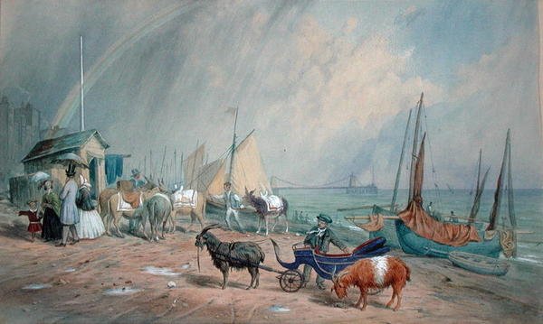 Brighton Beach (akvarel s tělovou barvou na papíře) od James Large