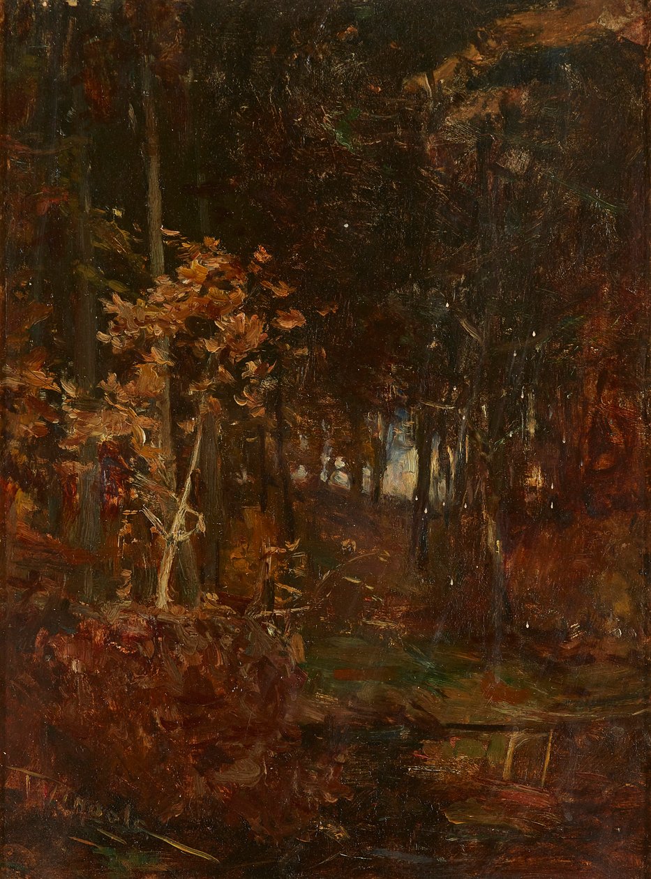 Zalesněná cesta (olej na palubě) od James Lawton Wingate