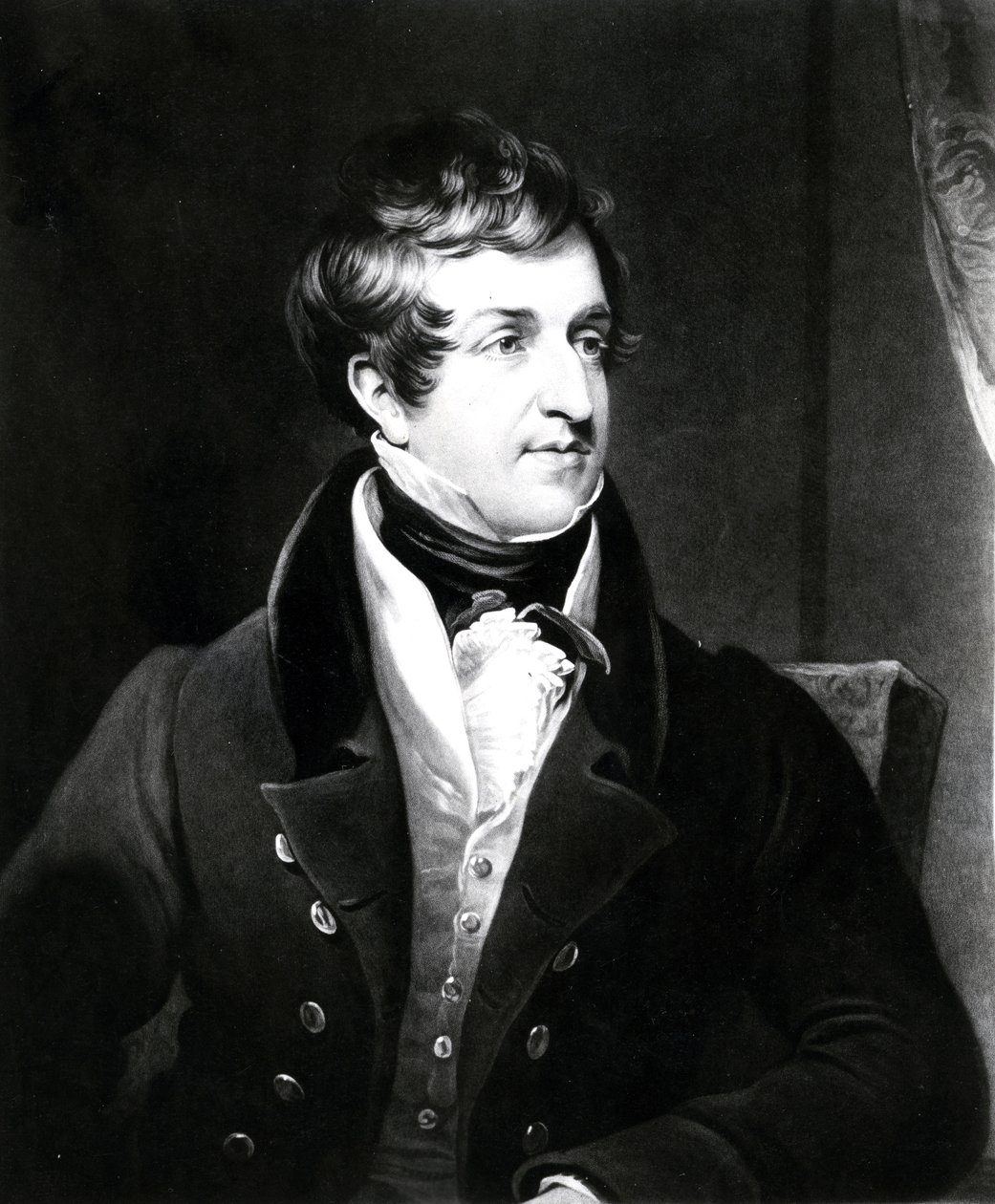 John Cam Hobhouse, tisk vytvořil Charles Turner, 1834 (mezzotinta) od James Lonsdale