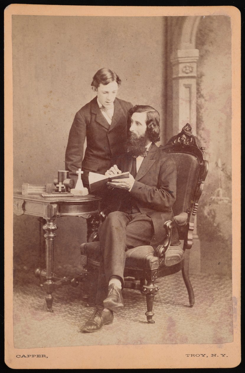 Portrét Samuela Edwarda Warrena 1831-1909 se studentem, před rokem 1877. od James M Capper