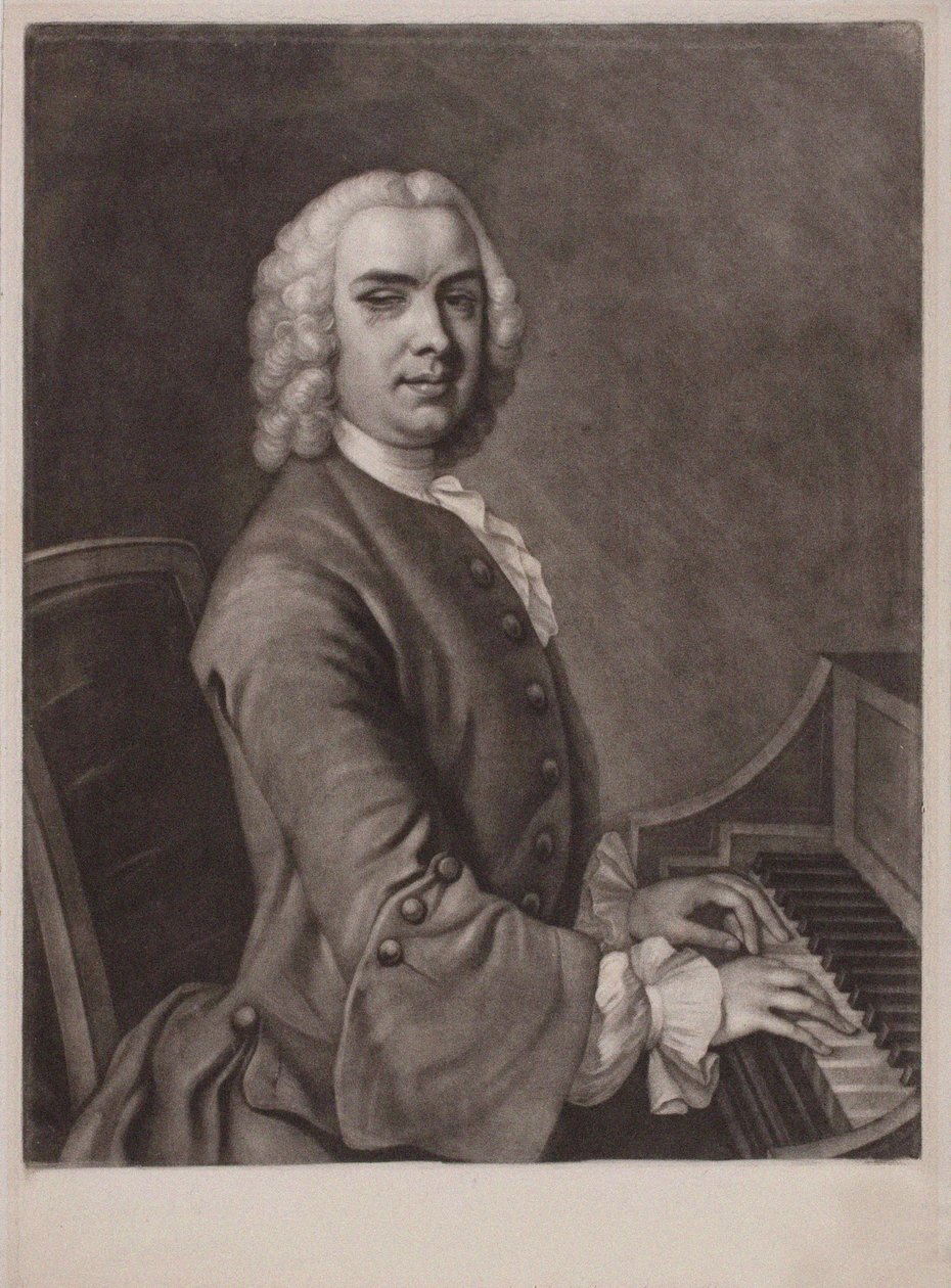 Portrét varhaníka a skladatele Johna Stanleyho 1712-1786. od James MacArdell