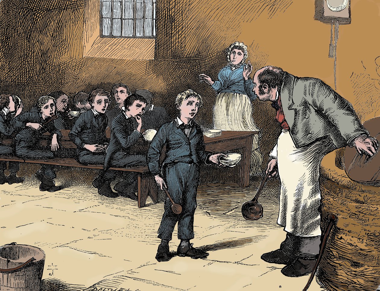 Scéna z Olivera Twista od Charlese Dickense, 1836 od James Mahoney