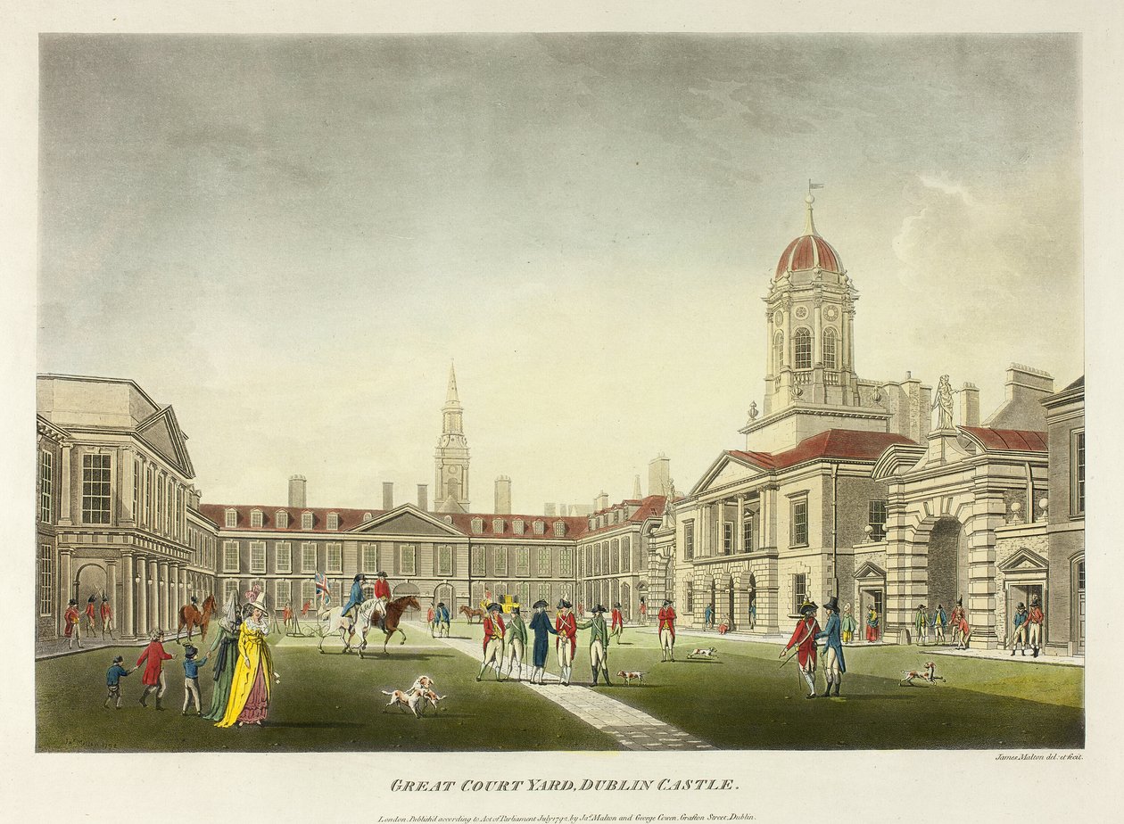 Velké nádvoří, Dublinský hrad od James Malton