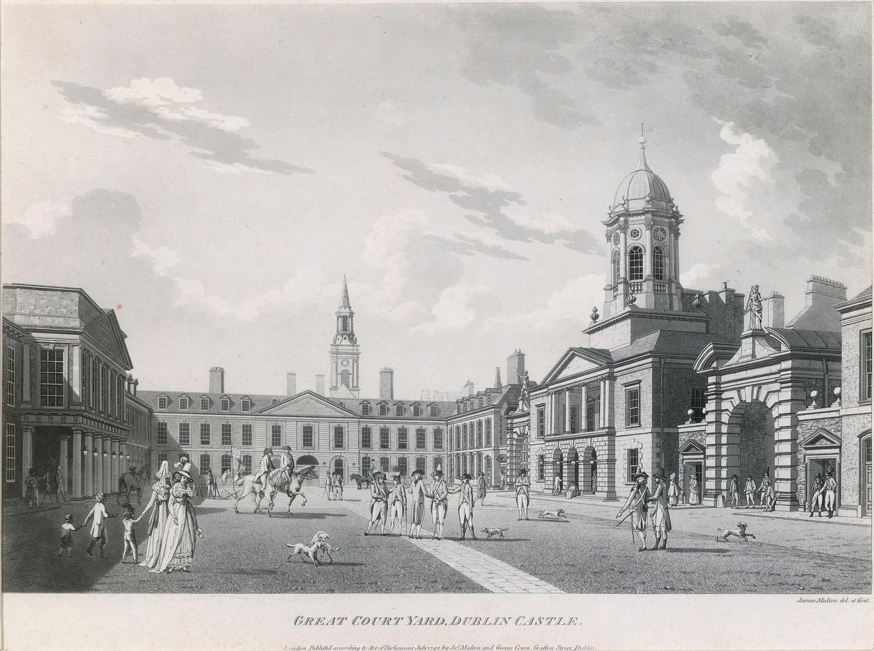 Horní nádvoří, Dublinský hrad od James Malton