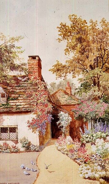 V Shamley Green, Surrey (akvarel) od James Matthews
