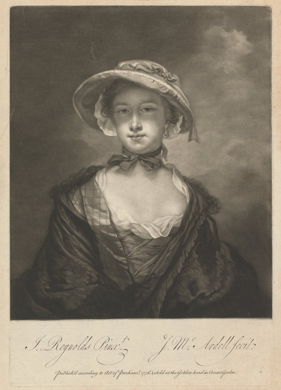 Catherine Chambers (rozená Moore) od James McArdell