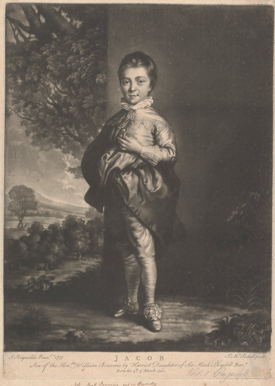 Jacob, syn ctihodného Williama Bouverieho od James McArdell