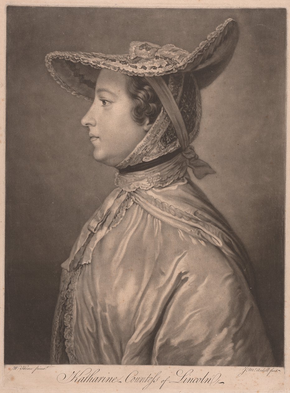 Katharine hraběnka z Lincolnu od James McArdell
