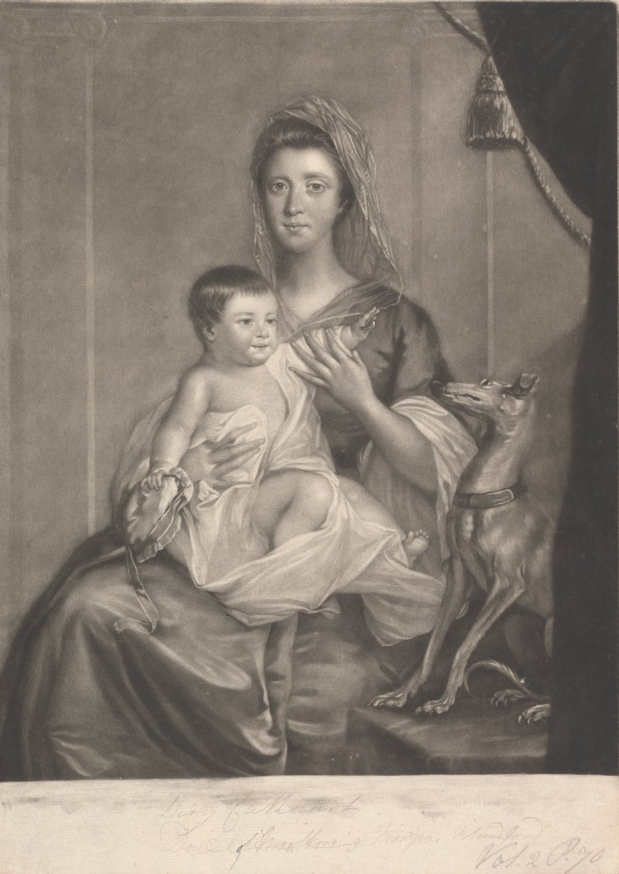 Lady Jane Cathcart (rozená Hamilton) a její syn od James McArdell