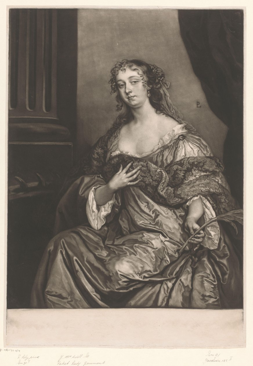 Portrét Elizabeth Hamiltonové jako svaté Kateřiny od James McArdell
