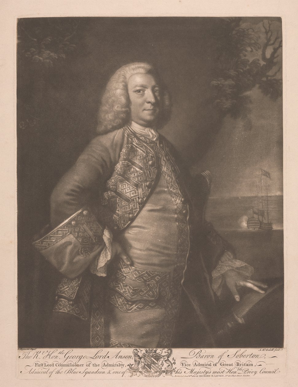 Správný ctihodný George Lord Anson od James McArdell