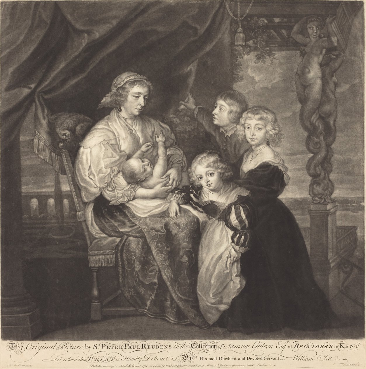Rodina Gerbierů od James McArdell after Sir Peter Paul Rubens