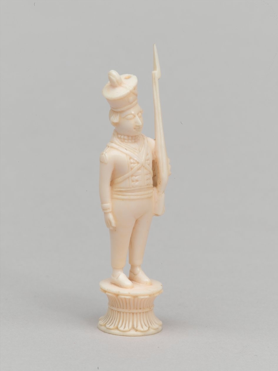 Bílý pěšec, šachová figurka, Indie, cca 1820 od James McLachlan Nairn