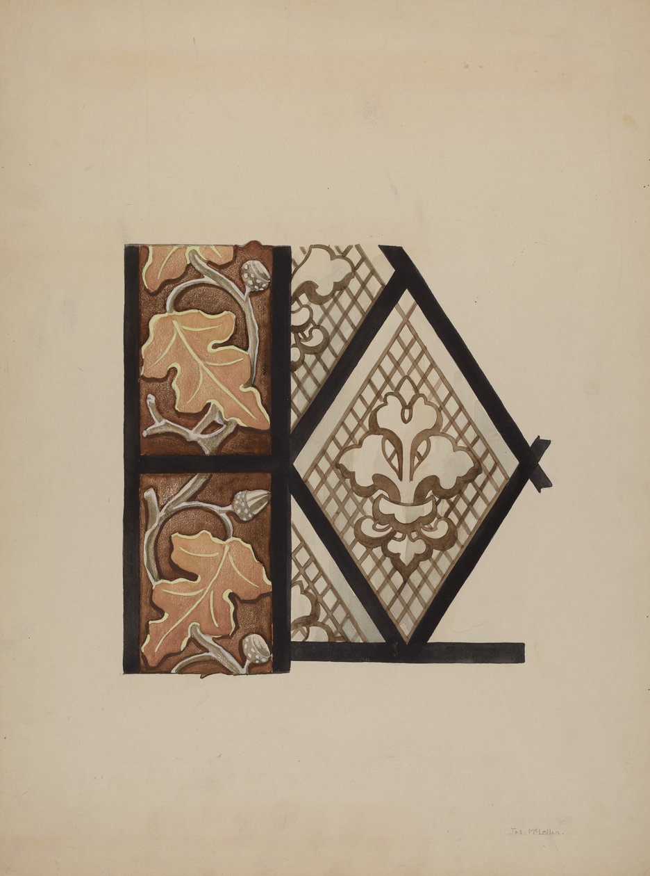 Malované skleněné okno, c. 1937. od James McLellan