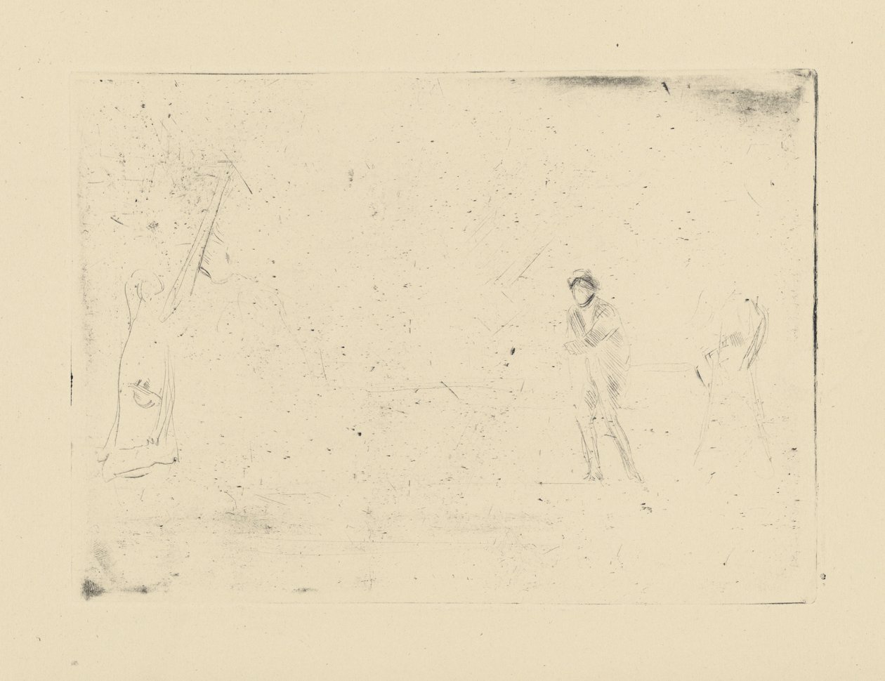 [76] Otisky ze zrušených desek od Whistlera - [Two Figures]. od James Abbott McNeill Whistler