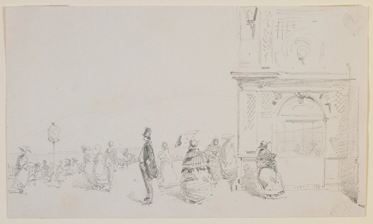 Skupina postav na promenádě od James Abbott McNeill Whistler