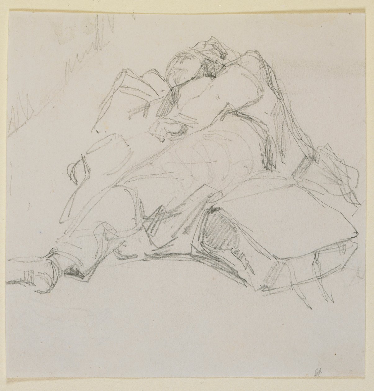 Muž spí na hromadě zavazadel od James Abbott McNeill Whistler